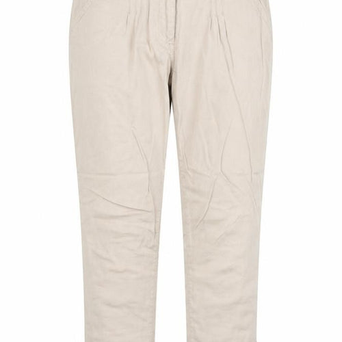 Dorothy Perkins Womens Beige Cotton Trousers Size 8 Regular Zip