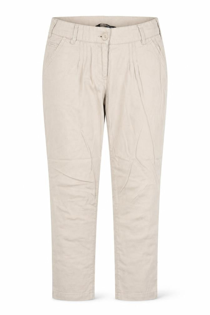 Dorothy Perkins Womens Beige Cotton Trousers Size 8 Regular Zip