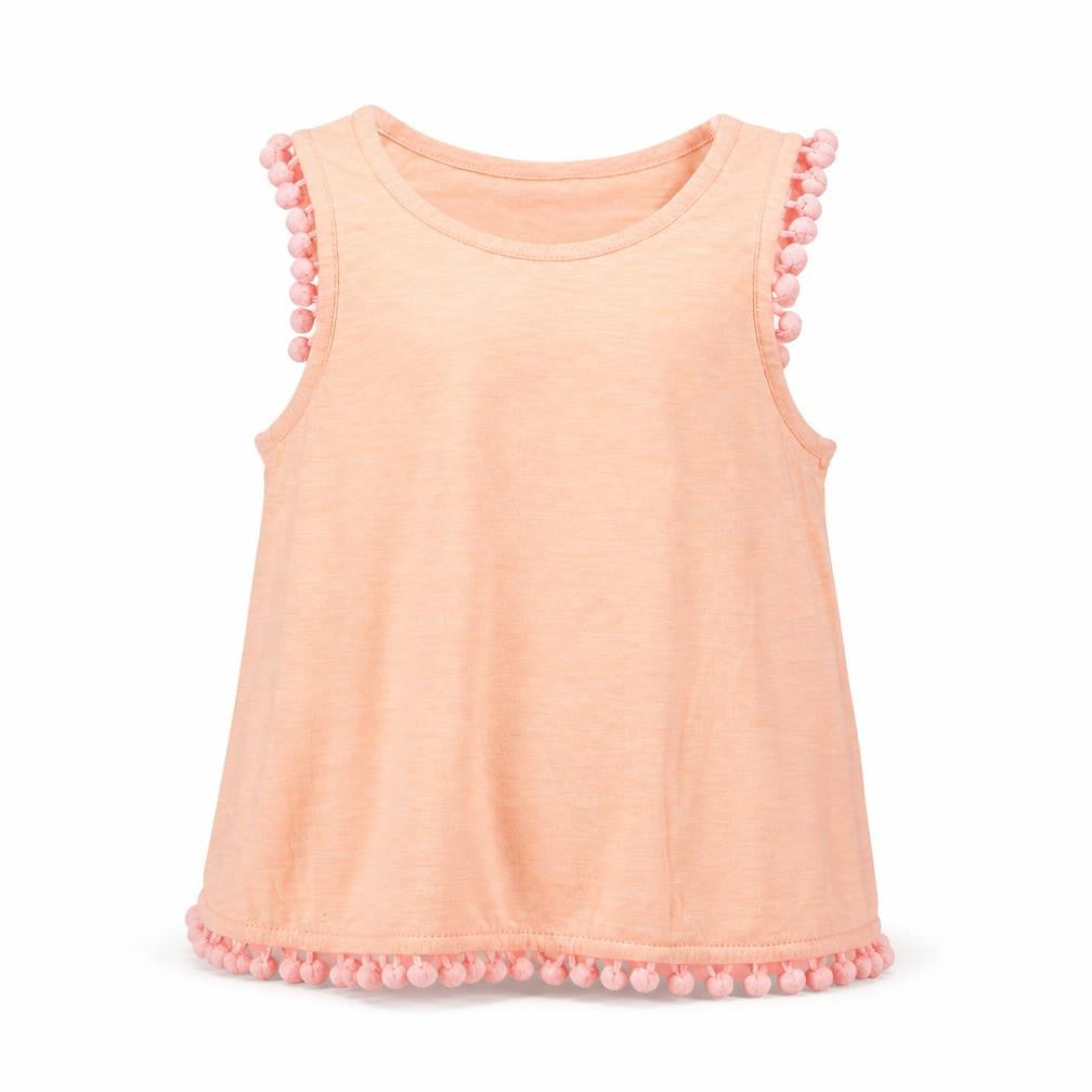 Front view of Next girls’ orange cotton basic tank, size 10, years round neck pullover