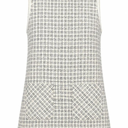 Cooperative Womens Ivory Geometric Cotton Pinafore/Dungaree Dress Size M Round Neck Zip