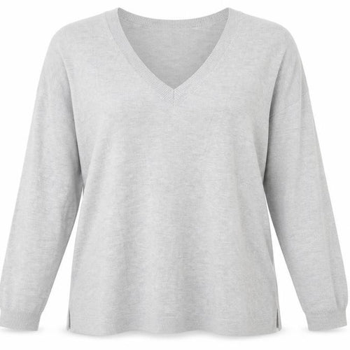 Marks and Spencer Womens Grey V-Neck Acrylic Pullover Jumper Size XL