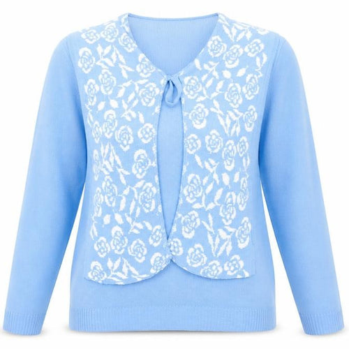 Lizzi Clarke Womens Blue V-Neck Acrylic Cardigan Jumper Size L - Size L-XL