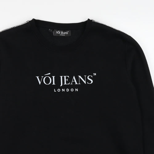 Voi Jeans Mens Black Cotton Pullover Sweatshirt Size L