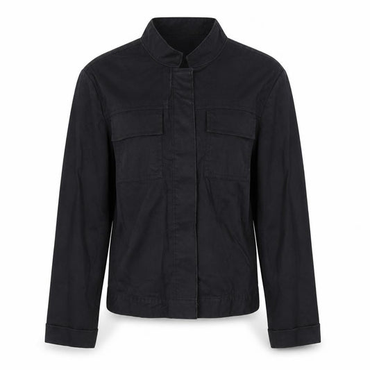 Front view of Gap women’s black jacket, size M, button