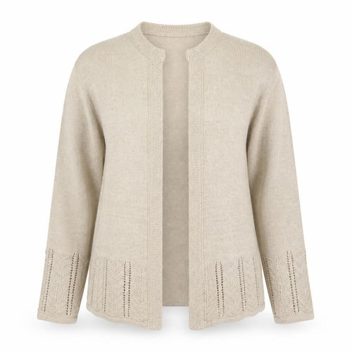 Compliments Womens Beige V-Neck Acrylic Cardigan Jumper Size 16