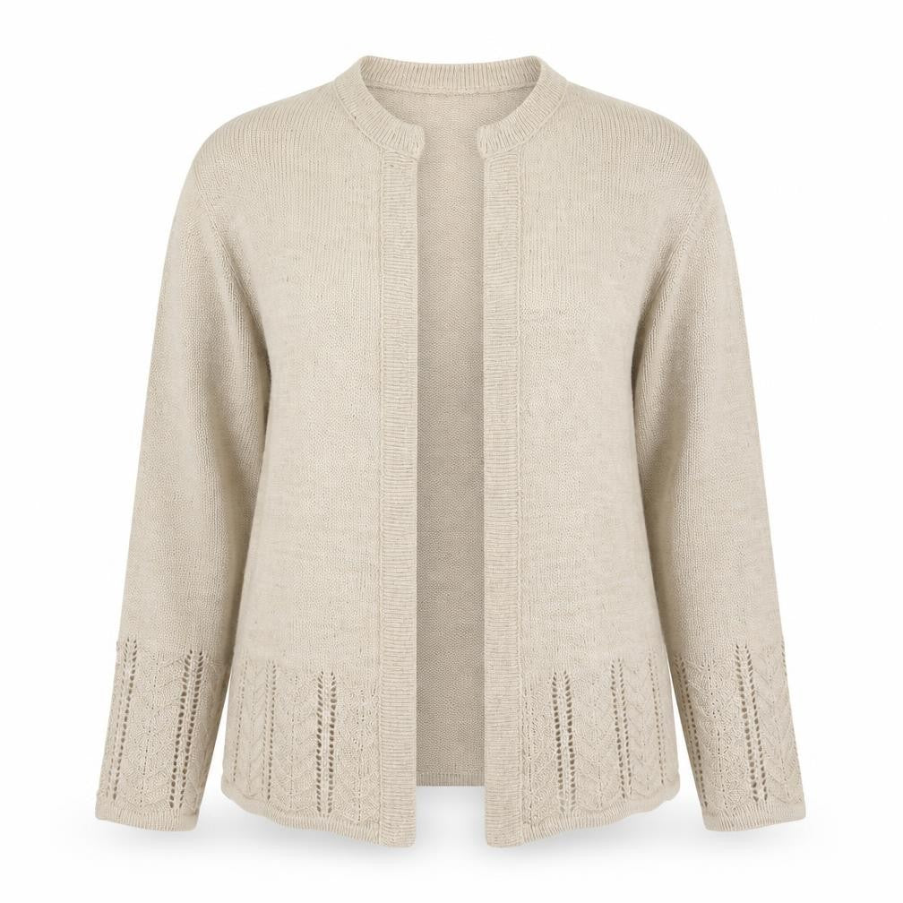 Compliments Womens Beige V-Neck Acrylic Cardigan Jumper Size 16