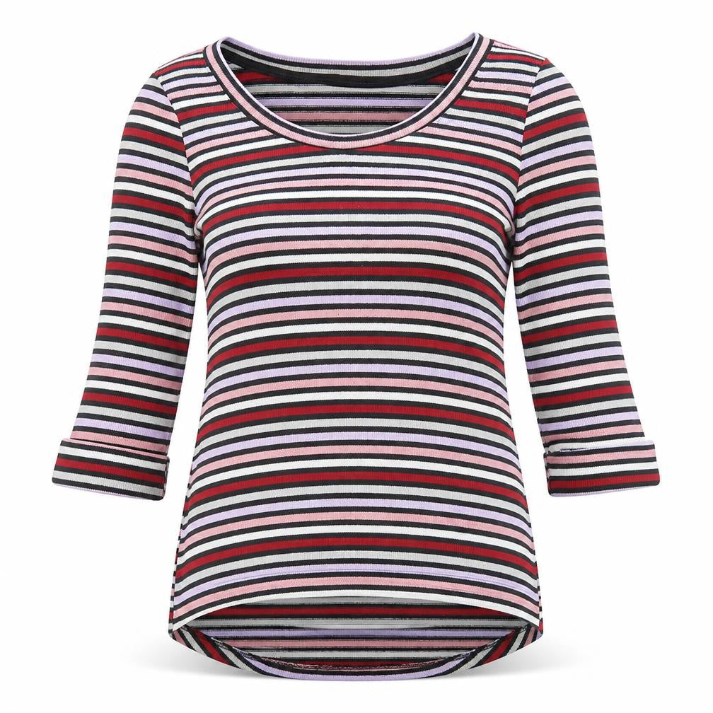 New Look Womens Multicoloured Round Neck Striped Polyester Pullover Jumper Size 10