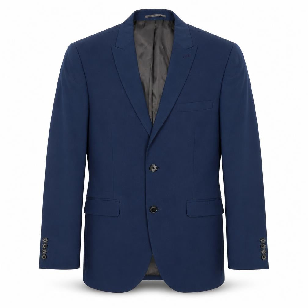 Front view of Next men’s blue polyester jacket suit jacket, size 38, regular