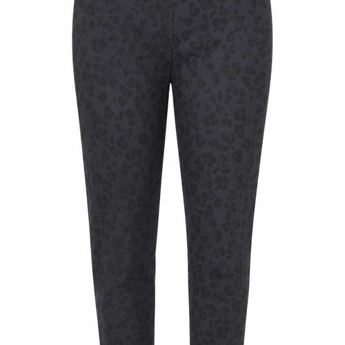 Divided Womens Black Animal Print Cotton Trousers Size 8 Regular Zip