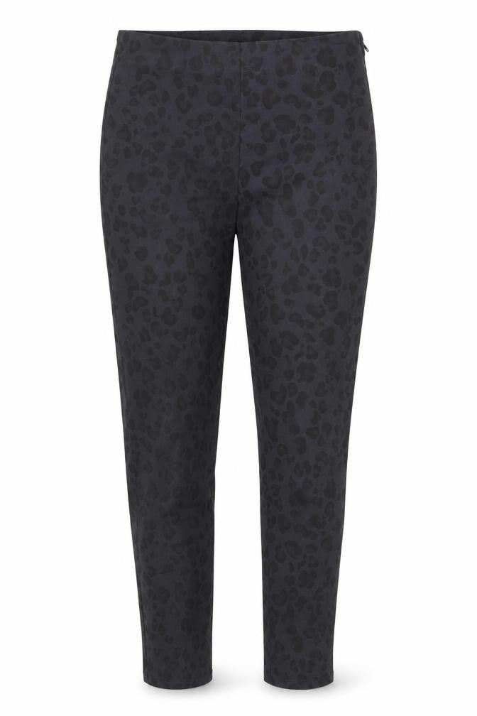 Divided Womens Black Animal Print Cotton Trousers Size 8 Regular Zip