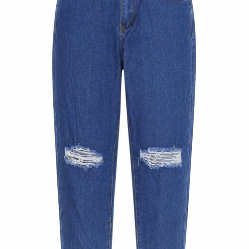 Boohoo Womens Blue Cotton Straight Jeans Size 10 Regular Zip