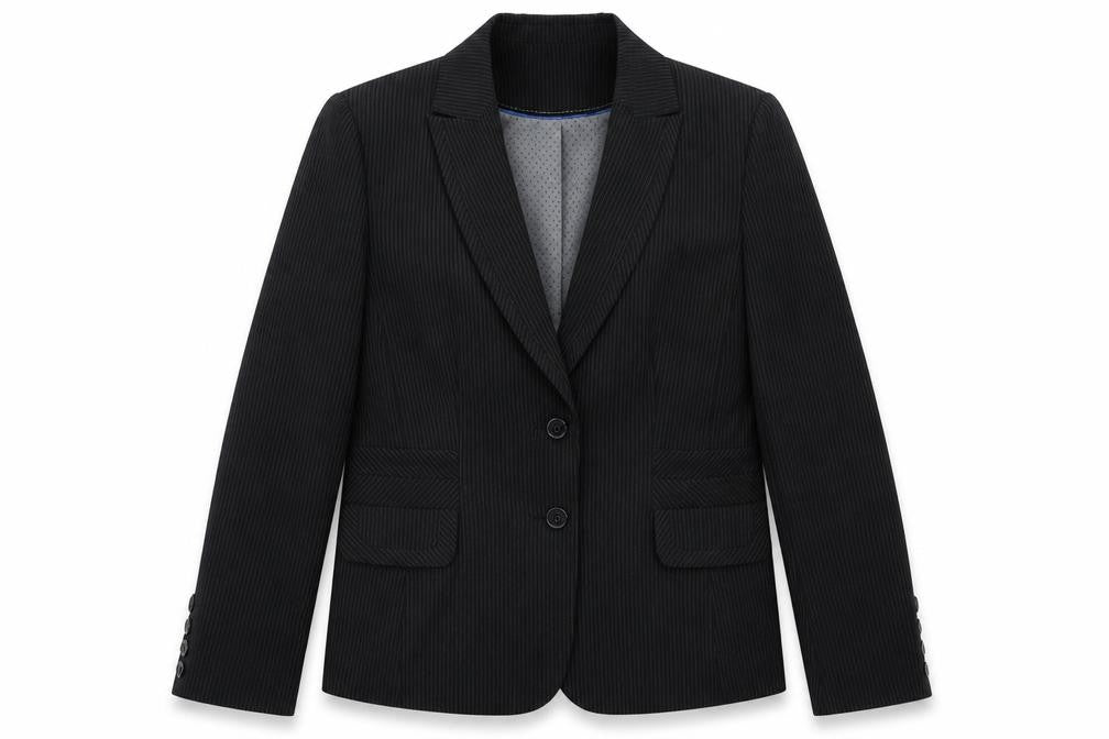 Autonomy Womens Black Striped Polyacrylate Fibre Jacket Suit Jacket Size 14