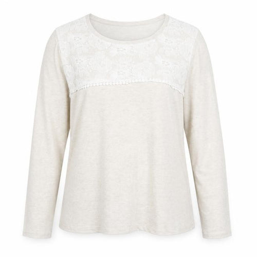 Bonmarché Womens Beige Round Neck Cotton Pullover Jumper Size 16 - Size 16-18