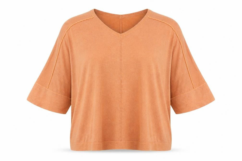 Next Womens Orange Viscose Basic Blouse Size XL V-Neck