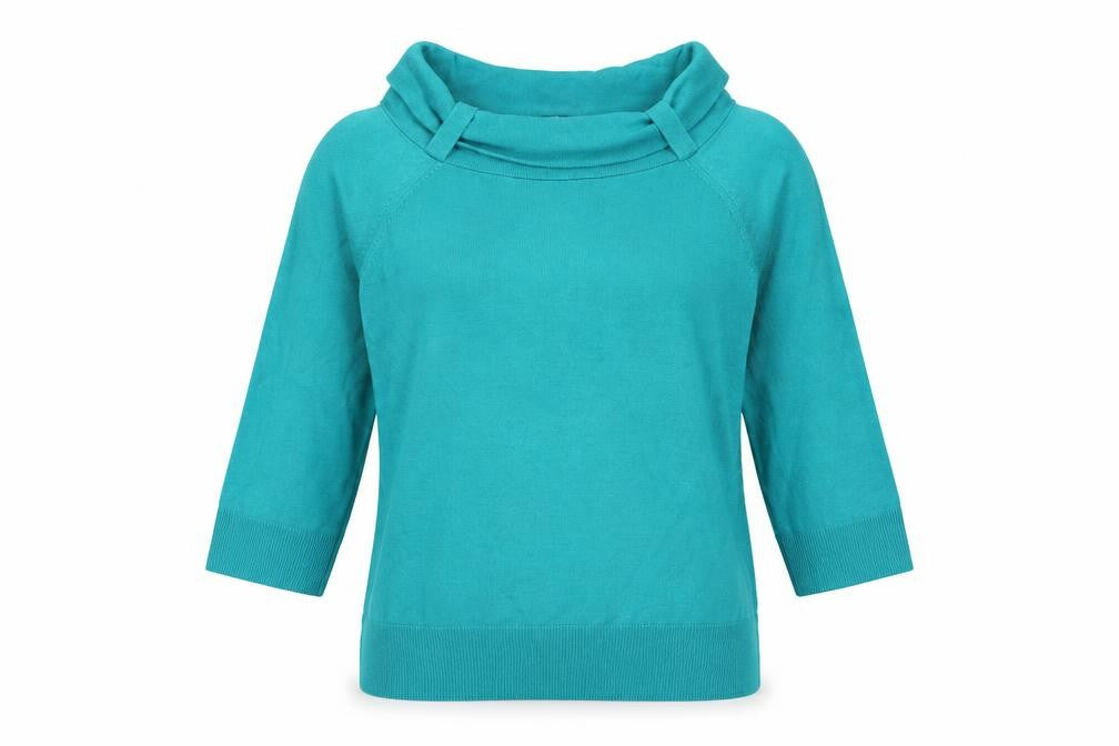 Marks and Spencer Womens Green Round Neck Acrylic Pullover Jumper Size 12