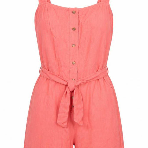 New Look Womens Pink Viscose Playsuit One-Piece Size 6 Button