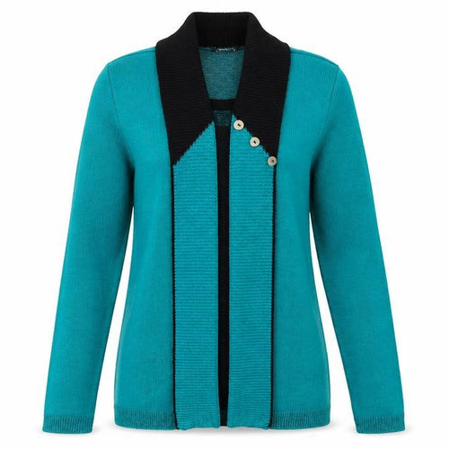 Envy Womens Silver Collared Acrylic Cardigan Jumper Size S - Size S-M