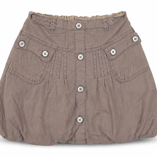 MINIMODE Girls Brown 100% Cotton A-Line Skirt Size 5-6 Years Regular Button