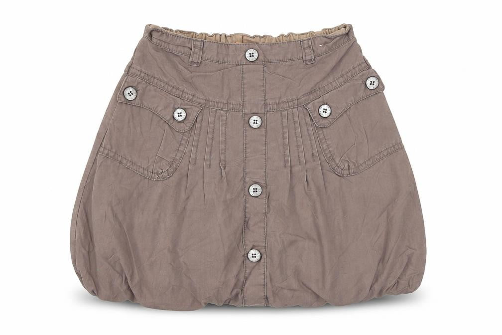 MINIMODE Girls Brown 100% Cotton A-Line Skirt Size 5-6 Years Regular Button