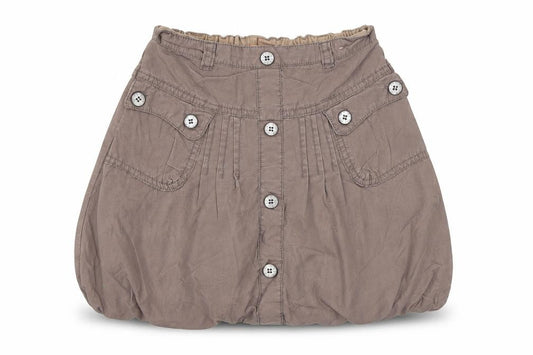 MINIMODE Girls Brown 100% Cotton A-Line Skirt Size 5-6 Years Regular Button