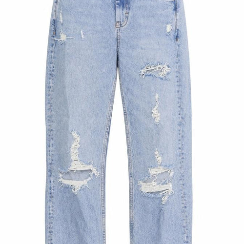 Topshop Womens Blue Cotton Straight Jeans Size 26 in Regular Zip