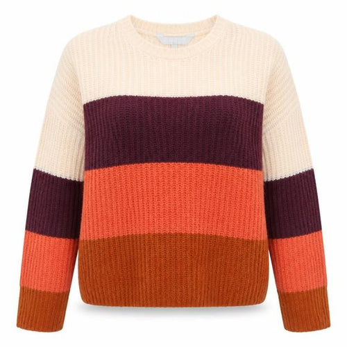 Debenhams Womens Multicoloured Round Neck Striped Acrylic Pullover Jumper Size 12