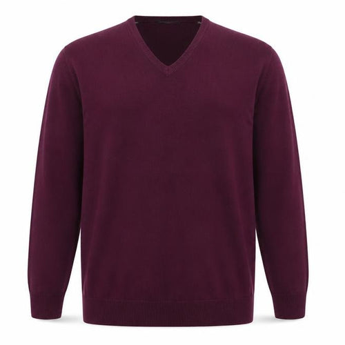 Greenwoods Mens Purple V-Neck Acrylic Pullover Jumper Size XL Long Sleeve