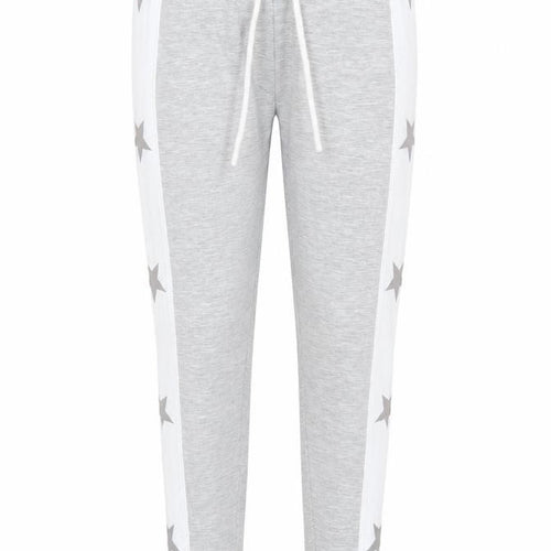 Boux Avenue Womens Grey Viscose Jogger Trousers Size 8 Regular Drawstring - Star Print