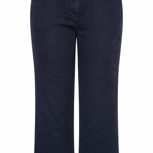 Greenfield Womens Blue Cotton Trousers Size 14 Regular Zip