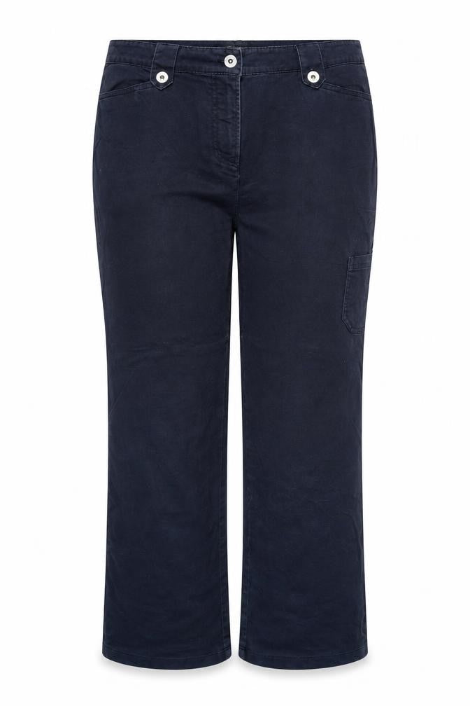 Greenfield Womens Blue Cotton Trousers Size 14 Regular Zip