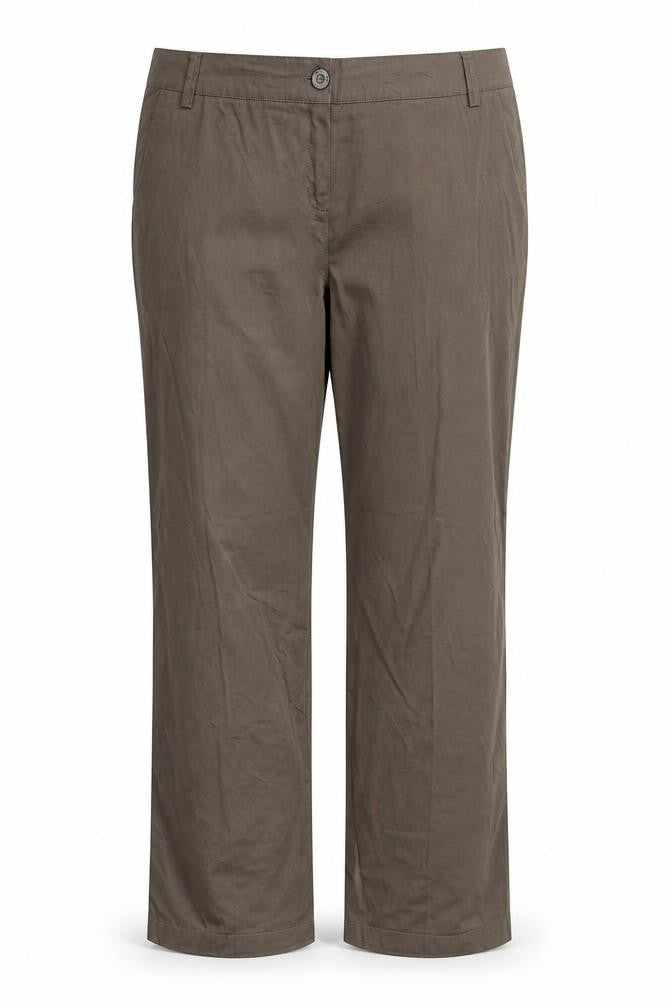 Mango Womens Brown Polyester Trousers Size 16 Regular Zip