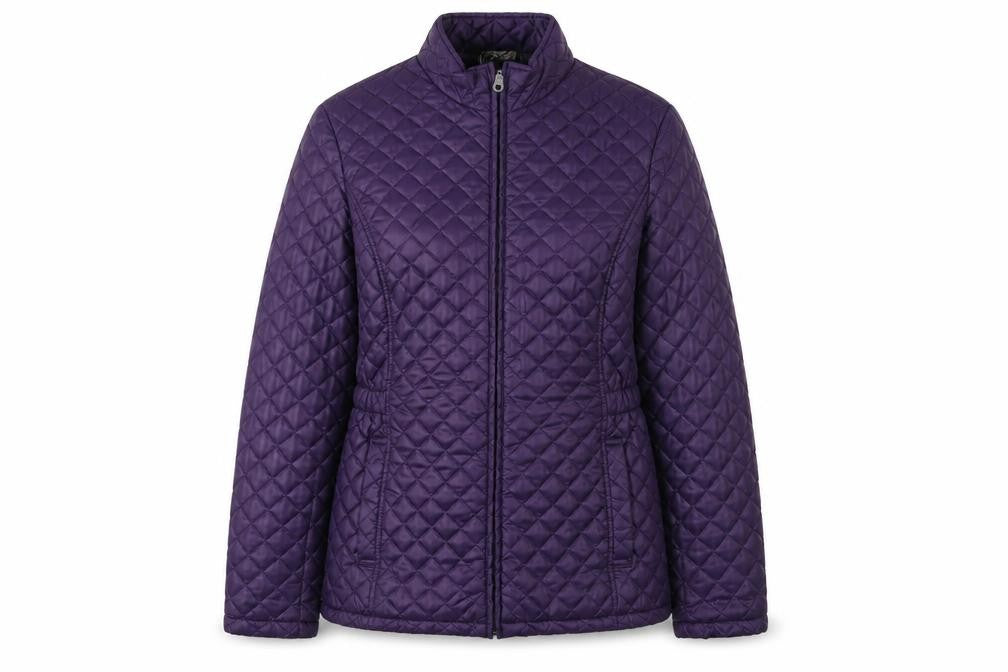 Cecilia Classics Womens Purple Quilted Jacket Size 6 Zip - Size 6-8