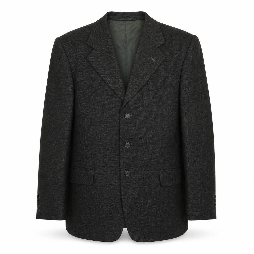 Front view of style gizgi men’s black polyester jacket suit jacket, size 42, regular