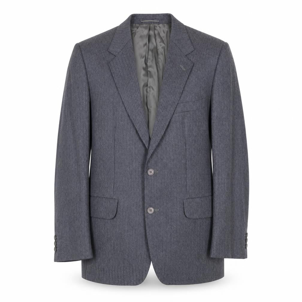 Front view of Evans & Wilkins men’s grey wool jacket suit jacket, size 36, regular