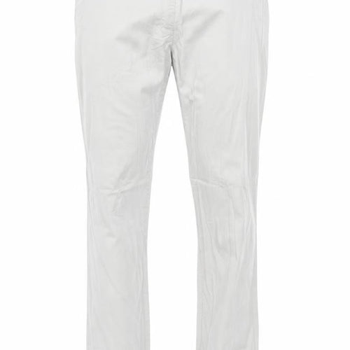 Ostin Mens Grey Cotton Chino Trousers Size XL Regular Zip