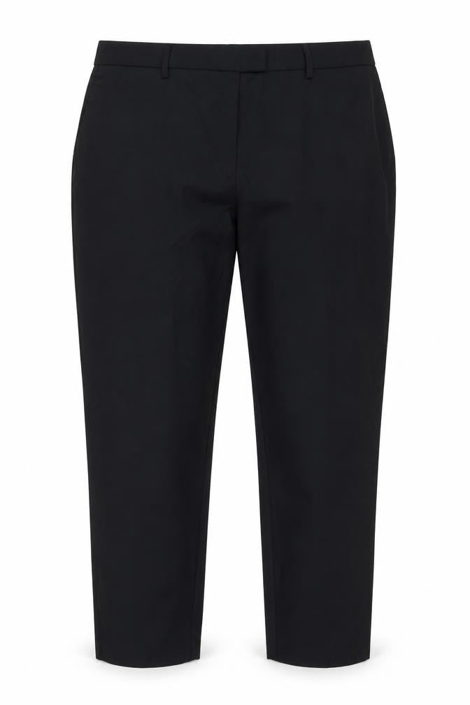 Front view of Autograph women’s black polyester chino trousers, size M, regular zip
