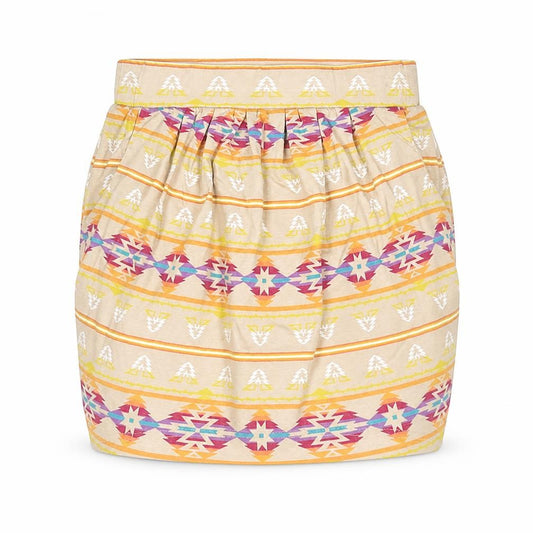 New Look Girls Multicoloured Geometric Polyester Mini Skirt Size 10-11 Years Regular Pull On