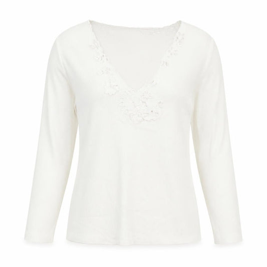 Front view of Principles women’s white viscose basic t-shirt, size UK 14, v-neck