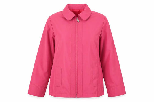Front view of Bonmarché women’s pink jacket, size S, zip