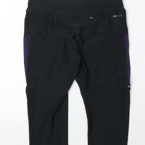 Nike Womens Black Polyester Compression Leggings Size XS Athletic - 3/4 length, zip pocket
