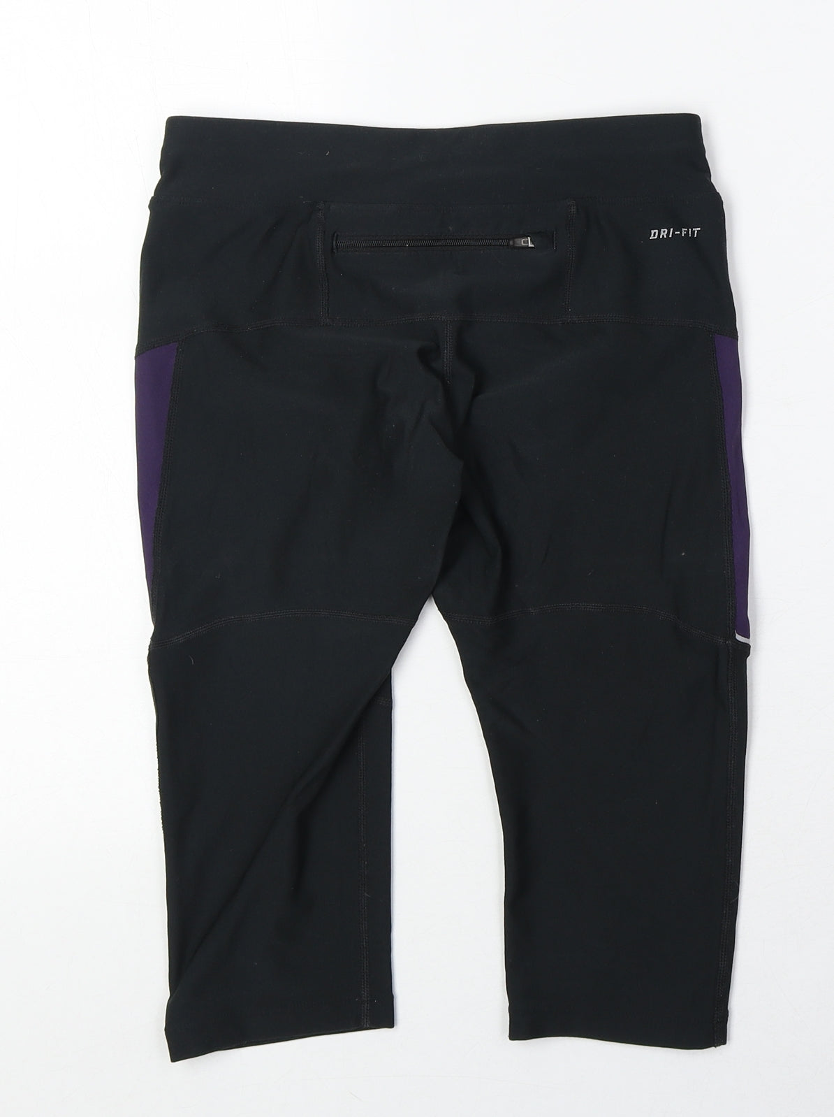 Nike Womens Black Polyester Compression Leggings Size XS Athletic - 3/4 length, zip pocket