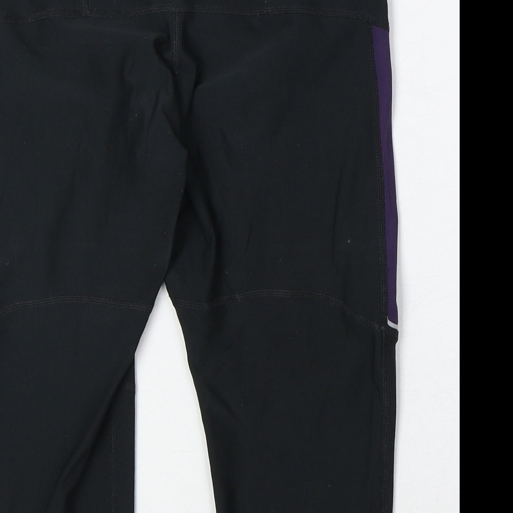 Nike Womens Black Polyester Compression Leggings Size XS Athletic - 3/4 length, zip pocket