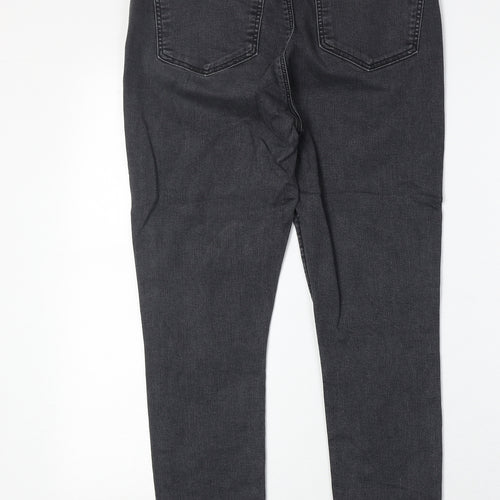 Topshop Womens Black Cotton Skinny Jeans Size 34 in Regular Zip
