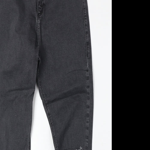 Topshop Womens Black Cotton Skinny Jeans Size 34 in Regular Zip