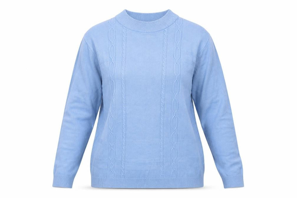 Reflect Womens Blue Round Neck Acrylic Pullover Jumper Size L - Size L-XL