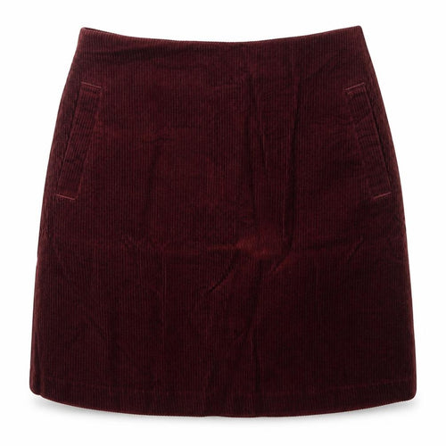 New Look Womens Red Cotton A-Line Skirt Size 8 Zip