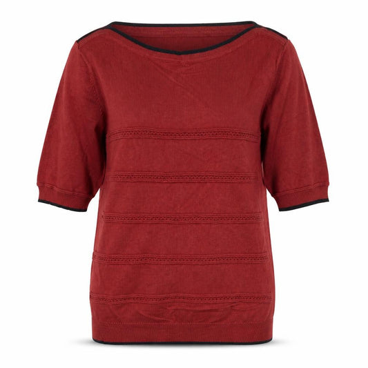 Front view of Principles women’s orange boat neck viscose jumper, size UK 10