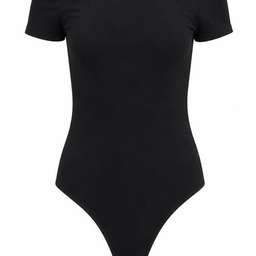 ASOS Womens Black Viscose Bodysuit One-Piece Size 6 Snap