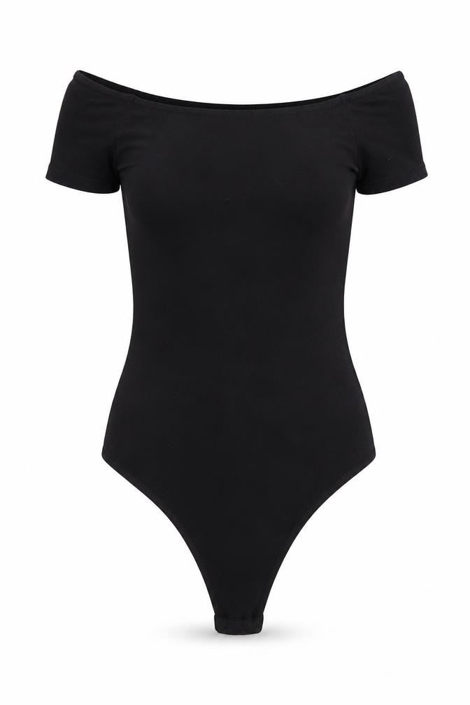 ASOS Womens Black Viscose Bodysuit One-Piece Size 6 Snap