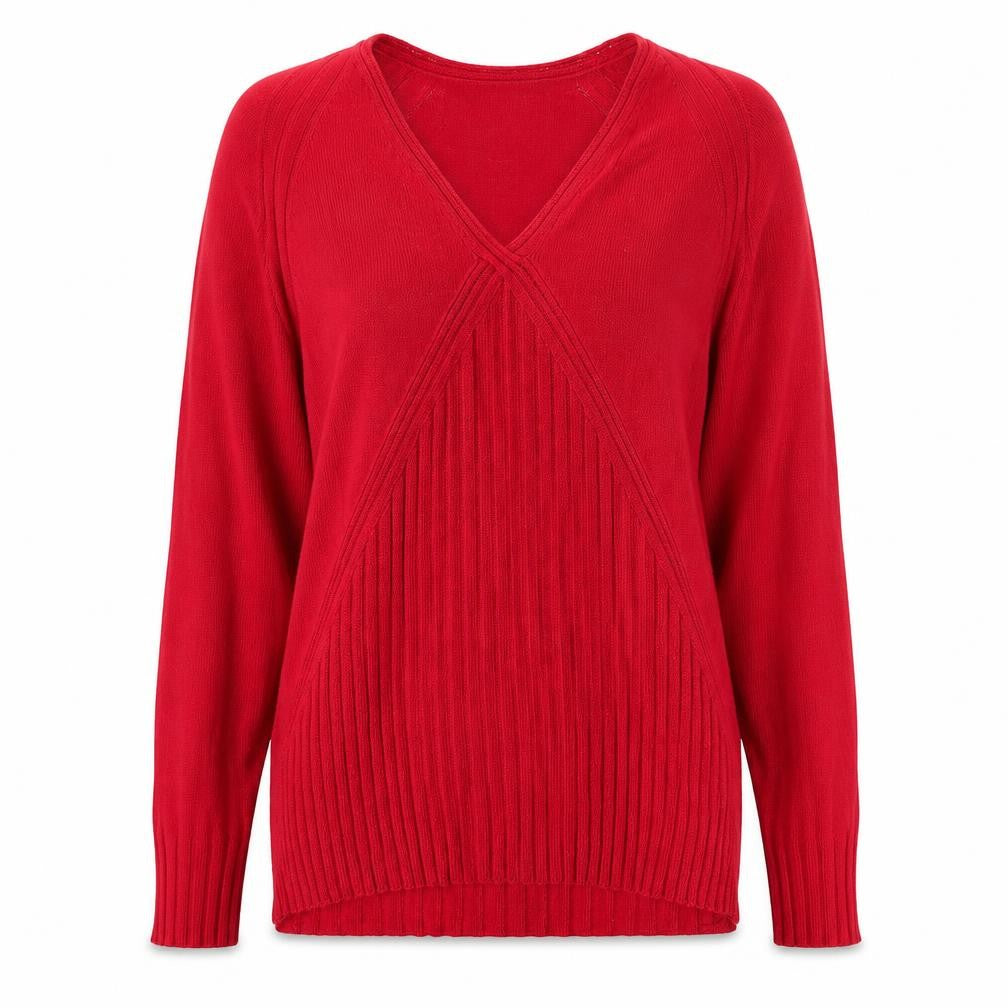 CC Womens Pink V-Neck Viscose Pullover Jumper Size L